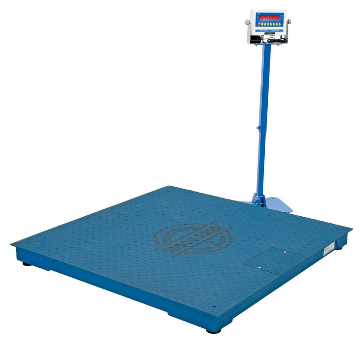 Vestil Steel Electronic Digital Floor Scale 48 In. x 48 In. x 4-1/2 In. 10,000 Lb. Capacity Blue SCALE-S-CFT-44-10K