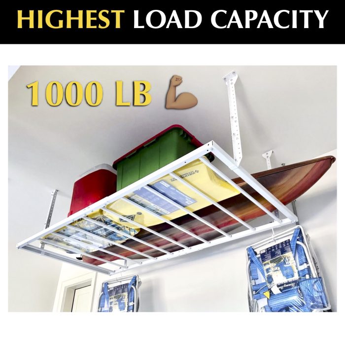 Heavy Duty 4' X 8' 1000Lbs overhead garage storage system