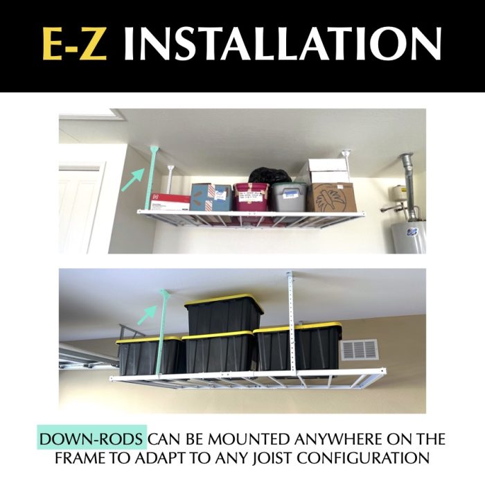 Heavy Duty 4' X 8' 1000Lbs overhead garage storage system