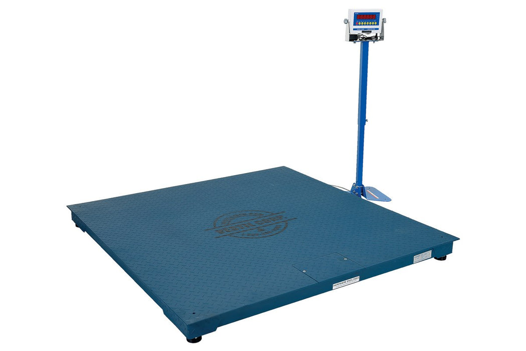 Vestil Steel Electronic Digital Floor Scale 60 In. x 60 In. x 4-1/2 In. 10,000 Lb. Capacity Blue SCALE-S-CFT-55-10K
