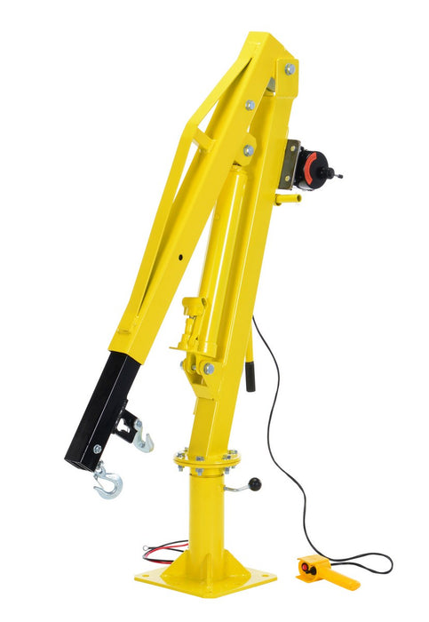 Vestil Steel DC Powered Winch Truck Jib Crane 500 Lb. Extended Capacity Yellow WTJ-2-DC