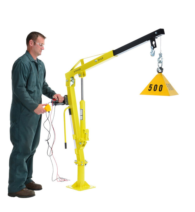 Vestil Steel DC Powered Winch Truck Jib Crane 500 Lb. Extended Capacity Yellow WTJ-2-DC