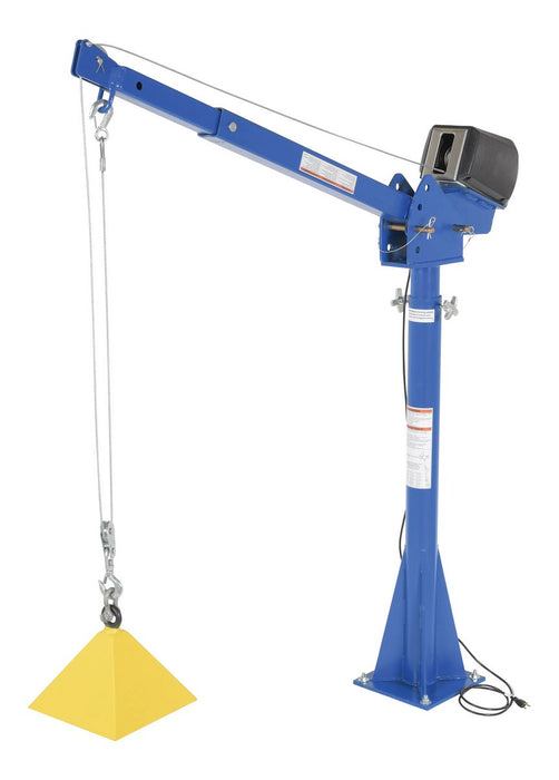 Vestil Steel AC Powered Jib Crane 3-5 Ft. Boom 2,000 Lb. Capacity Blue WTJ-20-3-AC